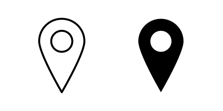 Map pin icon simple clipart collection