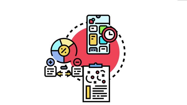 Software developers creating and managing a mobile application build schedule, optimizing development tasks, and analyzing project progress with a strategic plan and data reporting