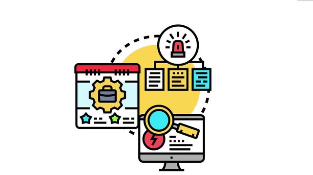 Application event log investigation showing data analysis, incident response, and process management for security, monitoring, and troubleshooting system issues