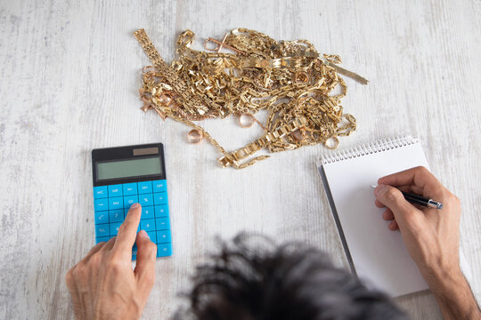 Man with a gold jewelry. Investment and success