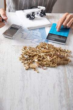 Man with a gold jewelry. Investment and success