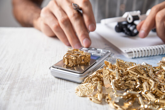 Man with a gold jewelry. Investment and success