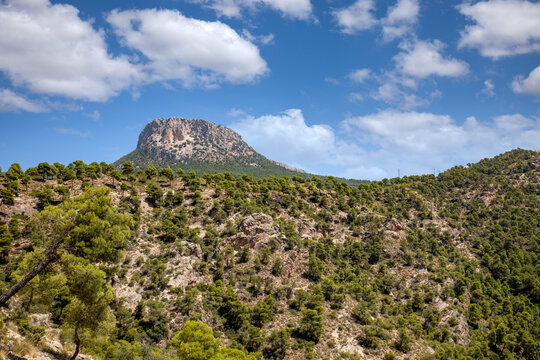 View of the Sierra Espu&ntilde;a Regional Park with El Morron in the background, Region of Murcia, Spain