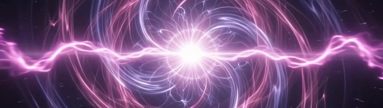 Glowing core radiating light within a spiraling cosmos creating a swirling galaxy nebula background.