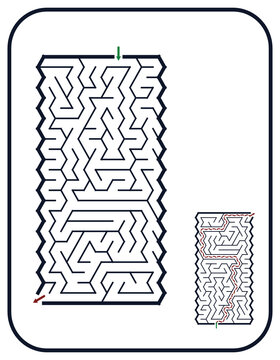 Simple circular maze design with starting points and pathways  