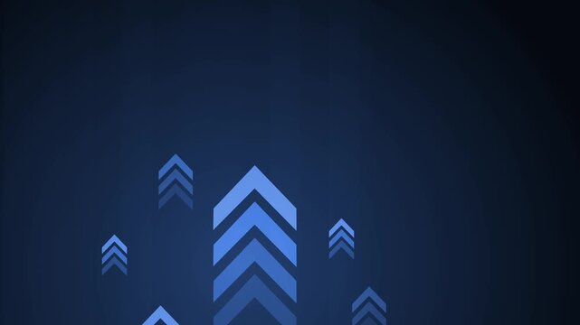 Abstract upward arrows on a dark background with copy space animation