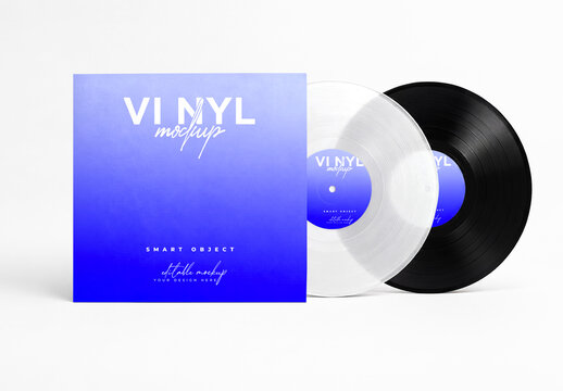 Vinyl Record Mockup with Album Cover