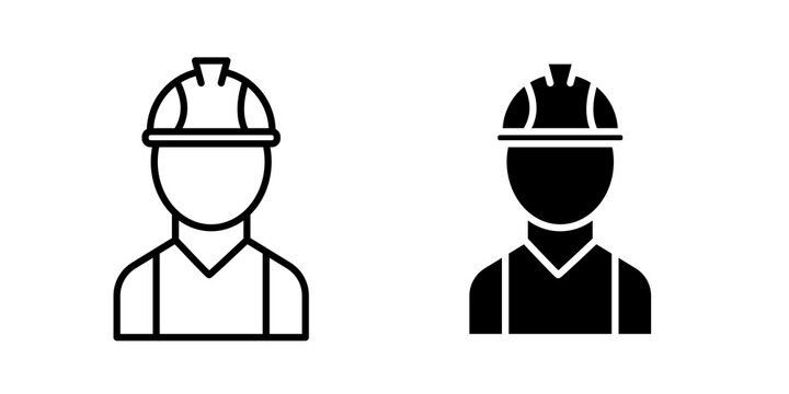 Construction worker icon minimal logo pack
