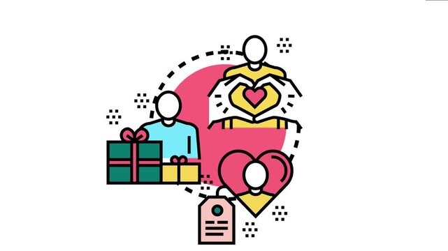 People demonstrating various forms of appreciation, including hands shaping a heart, gifting presents, and showing care, symbolizing gratitude, recognition, and interpersonal connection