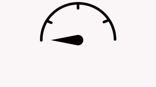 Animation of speedometer icon isolated on white background. Movement speed concept.
