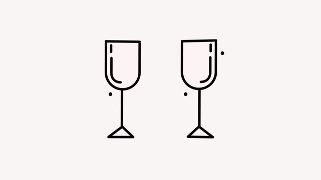 Cheers or toast drinking glass animated icon for event, celebration, party, birthday, fun, entertainment, anniversary, wedding, ceremony and other
