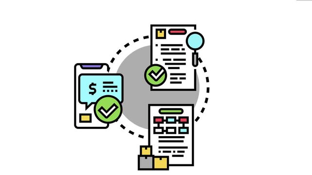 Approved intermediary concept showing documentation, financial transactions, and delivery logistics, streamlining complex business procedures for efficient and trusted service provision