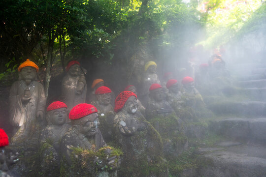 Jizo Bosatsu statues at Daisho-in Temple, Miyajima Island, Japan