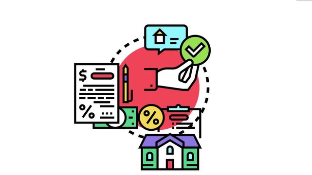 Hand holding a checkmark icon symbolizes successfully obtaining a house mortgage and financial approval for real estate investment or property ownership