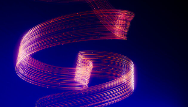 3D Circular Data Flow Network Motion