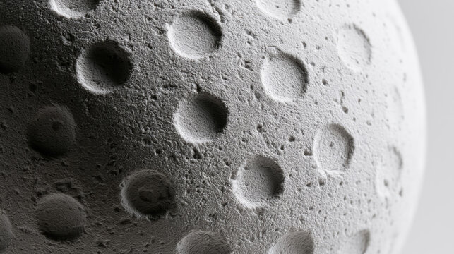 The close view reveals a textured surface with many circular indentations. The light emphasizes the uneven pattern, showcasing the details clearly