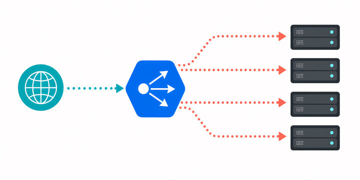 Load balancer distributed request routing illustration
