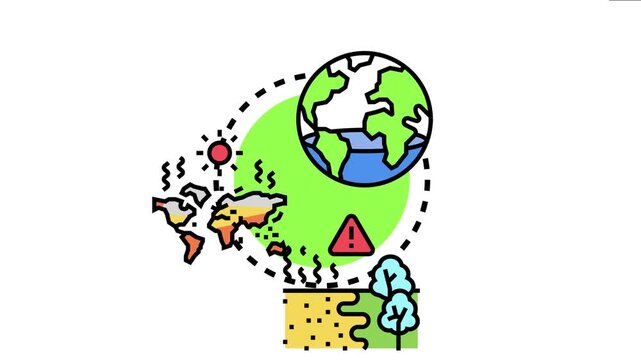 Earth experiencing arid climate and water scarcity, leading to drought, desertification, and global warming impacts, creating an environmental crisis