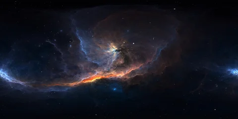 360-Degree 12K Panoramic Space Background with Starfield and Nebula. NoAi © Peter Jurik