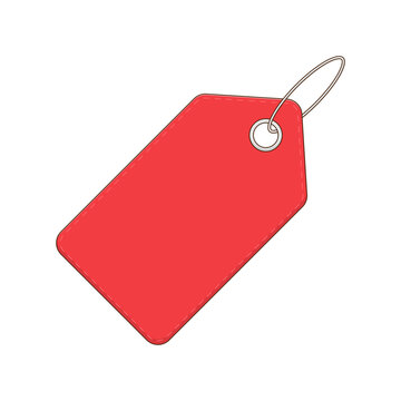 Empty Price Tag Vector Illustration. Clean Icon Design Element Isolated on White Background