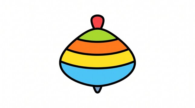 Colorful spinning top toy vector illustration isolated on white background
