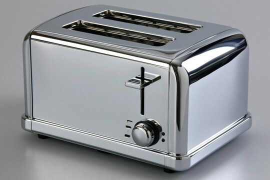 Toaster with a shiny exterior and two slots