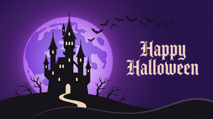 halloween background with castle © Nipa