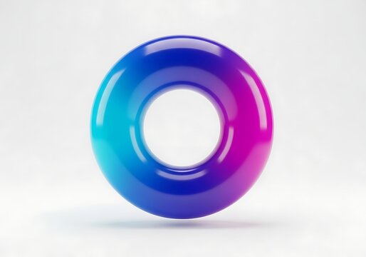 A colorful torus shaped object on a white background
