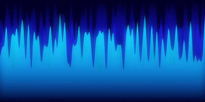 Abstract blue wave background with vertical peaks and gradient