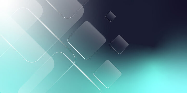 Abstract Cyan and Navy Glass Square Background Wallpaper