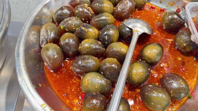 Traditional Chinese Century Eggs in Savory Marinade 