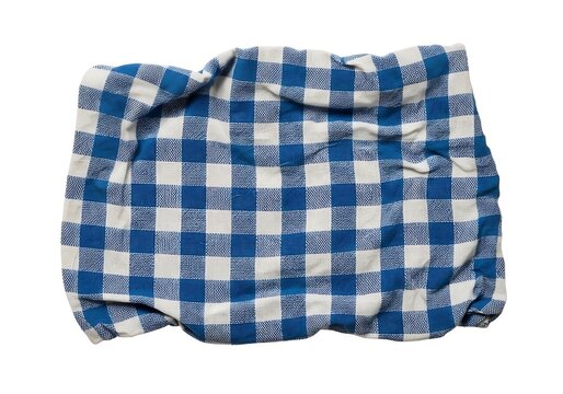 A blue and white checkered cloth