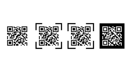 Fototapeta premium Scan QR code icon. Digital scanning qr code. QR code scan for smartphone. QR code for payment. Scan QR code symbol - stock vector.