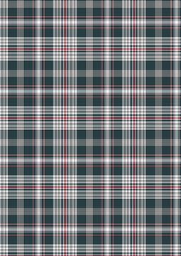 Classic dark green, grey, white, and red plaid checkered tartan pattern seamless vector background.