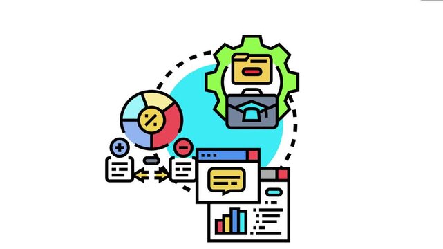 Programming workflow assistance concept with an showing data management, process development, and analytical reporting for task automation and optimization