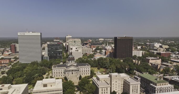 Columbia South Carolina Aerial v50 flyover around downtown and the South Carolina State House amid the city skyline - Shot with Mavic 3 Pro Cine - Oct 3rd 2023