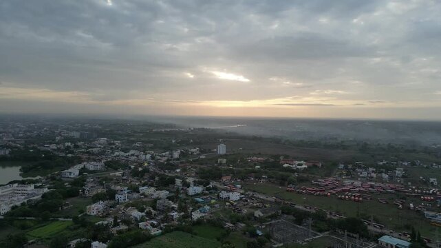 A Serene Sunrise Over the Chandrabhaga River.