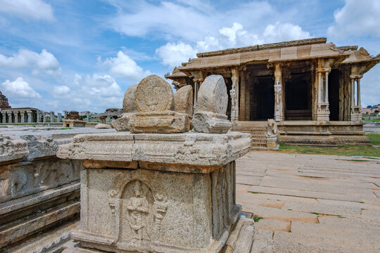 Shree Vijaya Vitthala Temple at Hampi India. This Temple dates back to the 15th century and was built during the reign of King Krishnadevaraya (1509 to 1529 AD).