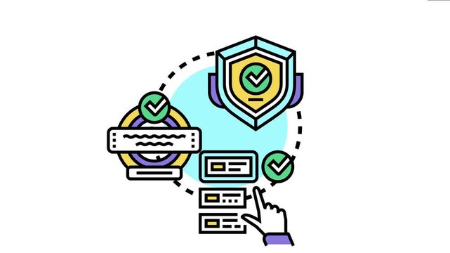 Assurance manual guiding a structured process of verification, security, and process certification for businesses, involving steps and validated outcomes with checkmarks