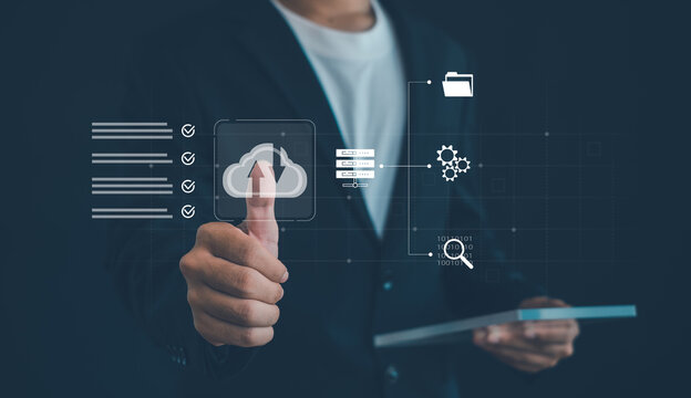 Cloud computing technology with secure data storage, file synchronization, cloud backup, digital infrastructure, server management, data transfer, cybersecurity and enterprise solutions.