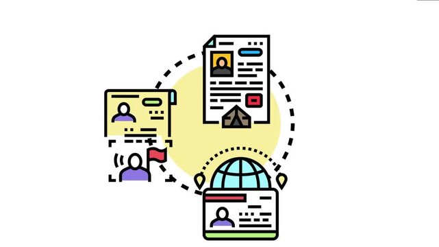 Asylum application documents the multi step process for seeking refuge, highlighting required identification, international migration, and legal protection for displaced individuals