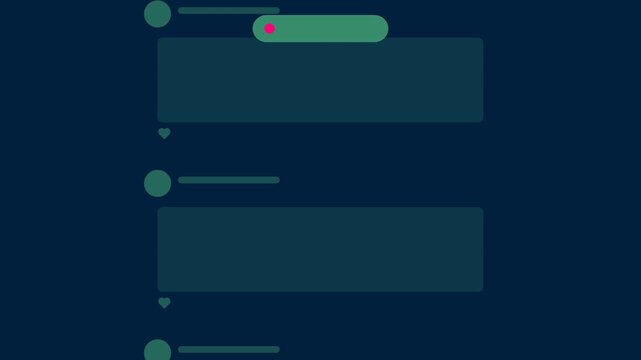 Social Media Feed Animation Dark Blue Layout