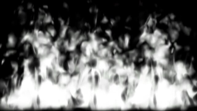 4k Realistic fire flames VFX animation burning on a black background for digital motion graphics design
