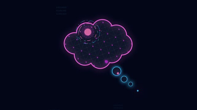 Bubble thought animation digital in art creative particles of abstract visual effects design
