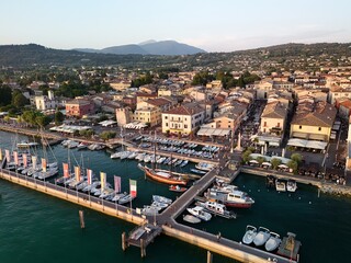 Obraz premium Bardolino and Lake Garda Aerial View
