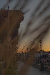 Gdańsk Old Town famous old crane at golden hour © Bartosz