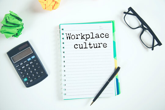 Workplace culture text on paper