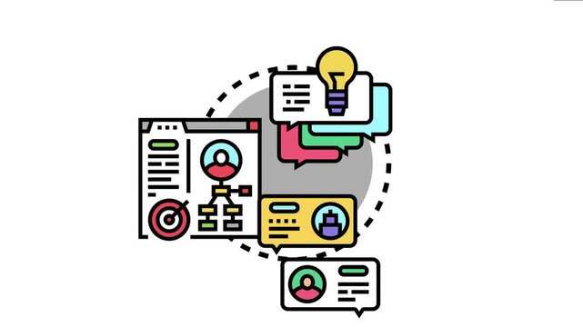 Customer support management concept users, business goals, and ideas connecting through communication to optimize client experience and improve satisfaction