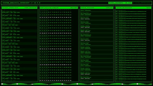 System Analysis Intercept Exploit Decryption Packet Animation.