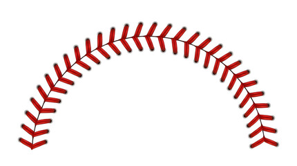 Obraz premium Red baseball stitching pattern isolated on white background isolated on transparent background
